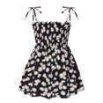 thumbnail image 2 of ITFABS Robe à Bretelles Imprimée Florale d'Été pour Filles, Col Bateau, Lacée, 2 of 7