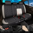 thumbnail image 3 of DIKSOAKR Full Set Car Seat Covers Fit fo Cadillac SRX 2010-2016 Faux Leather Seat Cover 2 Rows 5 Seats Seat Cushion Waterproof Protector (Black&White), 3 of 7