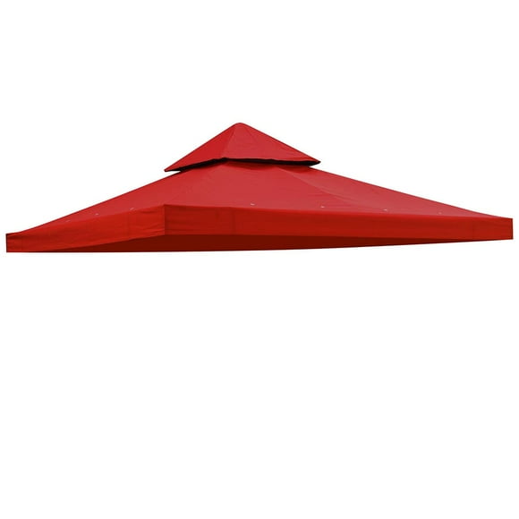 Yescom 8'x8' Gazebo Top Canopy Replacement 2 Tier UV30+ 200g/sqm Outdoor Patio Garden Yard Red Cover