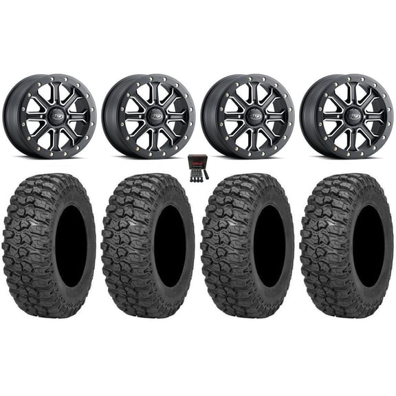 ITP Inertia Beadlock 15" Wheels Black  40mm 30" Trail Saw 2.0 Tires Can-Am Maverick X3 / Honda Pioneer 1000 / Talon