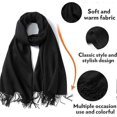 thumbnail image 4 of Bufanda y chal de pashmina de lana para mujeres y hombres, chal de pashmina, manta para bodas, fiestas y niñas, bufandas grandes y suaves., 4 of 5