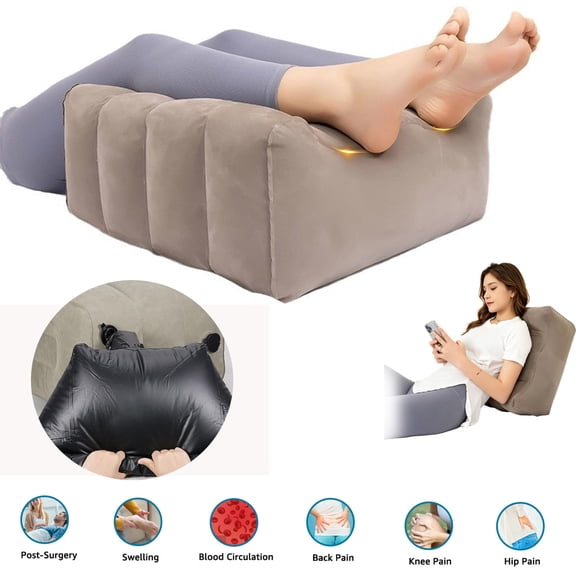 Yunnyp Leg Elevation Pillow, Inflatable Portable Wedge Pillow, Improve Blood Circulation and Reduce Swelling, Use During Recovery from Surgery and Injury, Rest with Elevated Feet, Pregnant Women