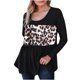 thumbnail image 1 of Top de manga larga con estampado de leopardo y cuello redondo para mujer Fridja  ghj987+4663, 1 of 9