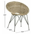 thumbnail image 5 of SAFAVIEH Sierra Rattan Mid-Century Nautical Accent Chair, Grey Wash/Dark Steel, 5 of 7