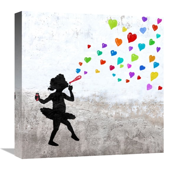 Global Gallery's 'Love Bubbles (detail)' by Masterfunk Collective Stretched Canvas Wall Art