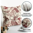 thumbnail image 4 of Vintage Floral Bird Pillow Covers 20x20 Inch Set of 2 Burgundy Flowers Leaves Decorative Throw Pillows For Couch Chinoiserie Square Pillow Cases Home Decor For Sofa Bed Porch Living Room Outdoor, 4 of 6