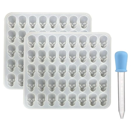 

Megawheels Skull Silicone Candy Molds | Halloween Skull Mold | 2pcs Silicone Dog Molds For Treats Making Ice Cubes Candies Chocolates Diy Baking Tools With Dropper