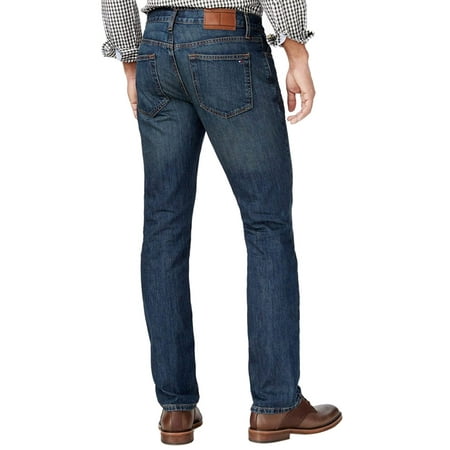 Tommy Hilfiger - Tommy Hilfiger Mens Droite Straight Leg Jeans 40 x 32 Blue - Walmart.com 