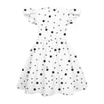 thumbnail image 3 of Abcomgle Summer Dress for Girls 10-12 Casual A-Line Flutter Sleeve Tshirt Dresses Polka Dot Beach Crew Neck Swing Skirt for 4-14t Kids,White, 3 of 4