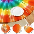 thumbnail image 4 of Rainbow Tie Dye Mandala Pattern Round Fitted Tablecloth with Elastic Edge,Dining Table Cover Waterproof,Outdoor Round Tablecloth for Camping,Dining,Indoor and Outdoor, 4 of 7
