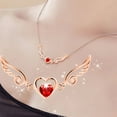 thumbnail image 4 of HHBEAUTY Angel Wings Heart Pendants Necklace for Women Dainty Zircon Chain, Necklace Jewelry for Her Friend Wife Mom Anniversary Wedding Birthday Valentines Mother's Day Gifts, 4 of 9