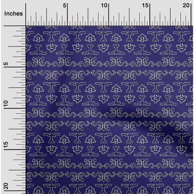 oneOone Organic Cotton Voile Fabric Geometric Block Decor Fabric Printed BTY 42 Inch Wide