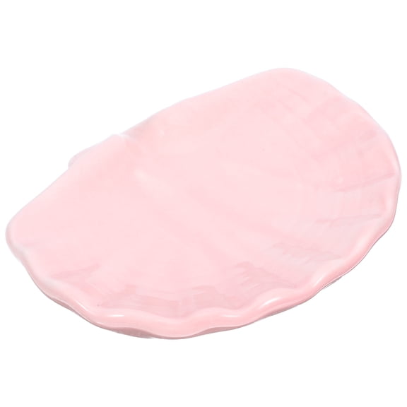 WASHWEPE Decorative Soap Dish Ceramic Pink 1Pcs Drainage For Bathroom Countertop