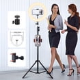 thumbnail image 4 of ZOMEI 10" RGB Ring Light w/63" Stand, Dimmable LED for Selfie/Makeup/Live, USB Powered, Phone Stand & Clamp, Portable, 4 of 10