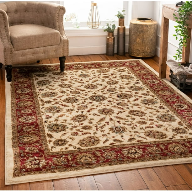 Well Woven Persian Oriental Red Ivory, Traditional Area Rug 8×10