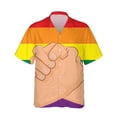 thumbnail image 3 of Camisetas con estampado 3D de arcoíris LGBT para hombres y mujeres, camisetas de manga corta con personalidad, camisetas casuales de verano con botones para hombres, 3 of 5