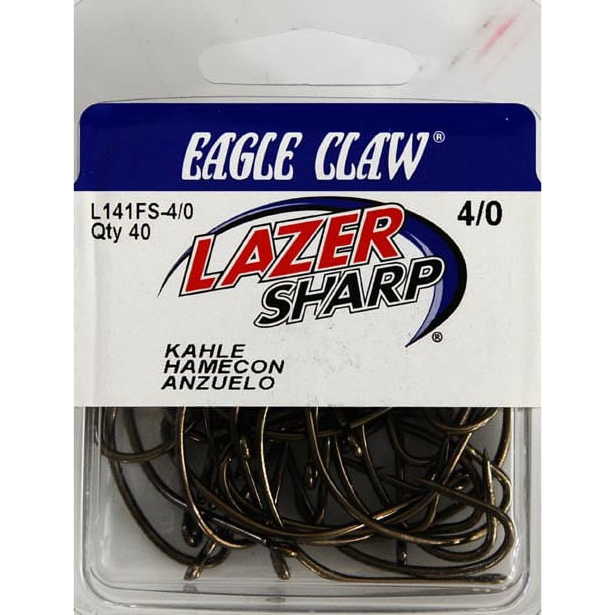 Eagle Claw Lazer Sharp Kahle Offset Hook, Bronze, Size 4/0, 40 Pack