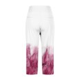 thumbnail image 5 of LEKWK Trouser Yoga Pants for Women Floral Print High Waist Buttons Capri Yoga Pants Side Slit Pockets Summer Straight Leggings Stretchy Gym Outfits, 5 of 5