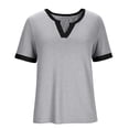 thumbnail image 2 of Puntoco Womens Summer Tops Short Sleeve V Neck Tee Shirts Dressy Casual Clothing Business Work Blouse, 2 of 6