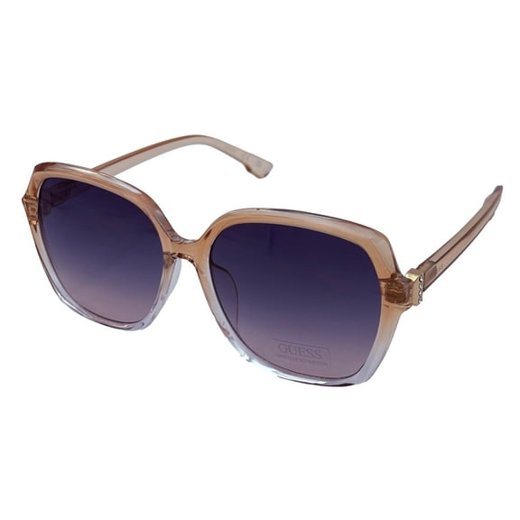 Guess Sunglass Womens Crystal Beige Oversized Square Plastic, GF0425 27W