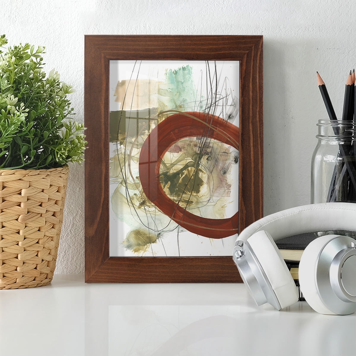 Rusted Loops II - Framed Print w/glass - Chestnut