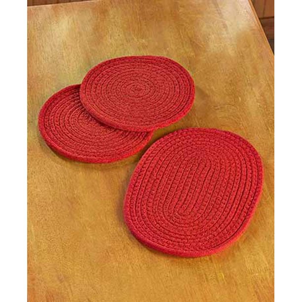 Set of 3 Fabric Trivets (Red) by GetSet2Save