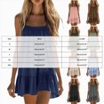 thumbnail image 3 of Women Summer Spaghetti Strap Swing Mini Dress Casual Ruffle Hem Loose Cami Dress, 3 of 7