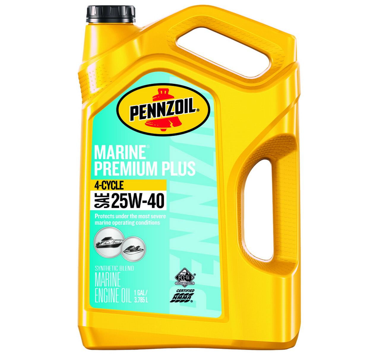 Pennzoil Marine Premium Plus Outboard 4-Cycle 25W-40 Engine Oil, 1 Gallon