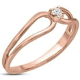 thumbnail image 2 of SuperJeweler Split Shank Diamond Solitaire Promise Ring In Rose Gold For Women, 2 of 6