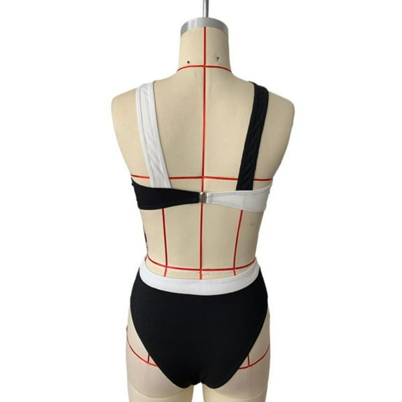 Vedolay Swimsuit Coverup For Women Plus Size Women's Solid Spaghetti Strap Bralette Bikini Set Two Piece Swimsuit,Black M