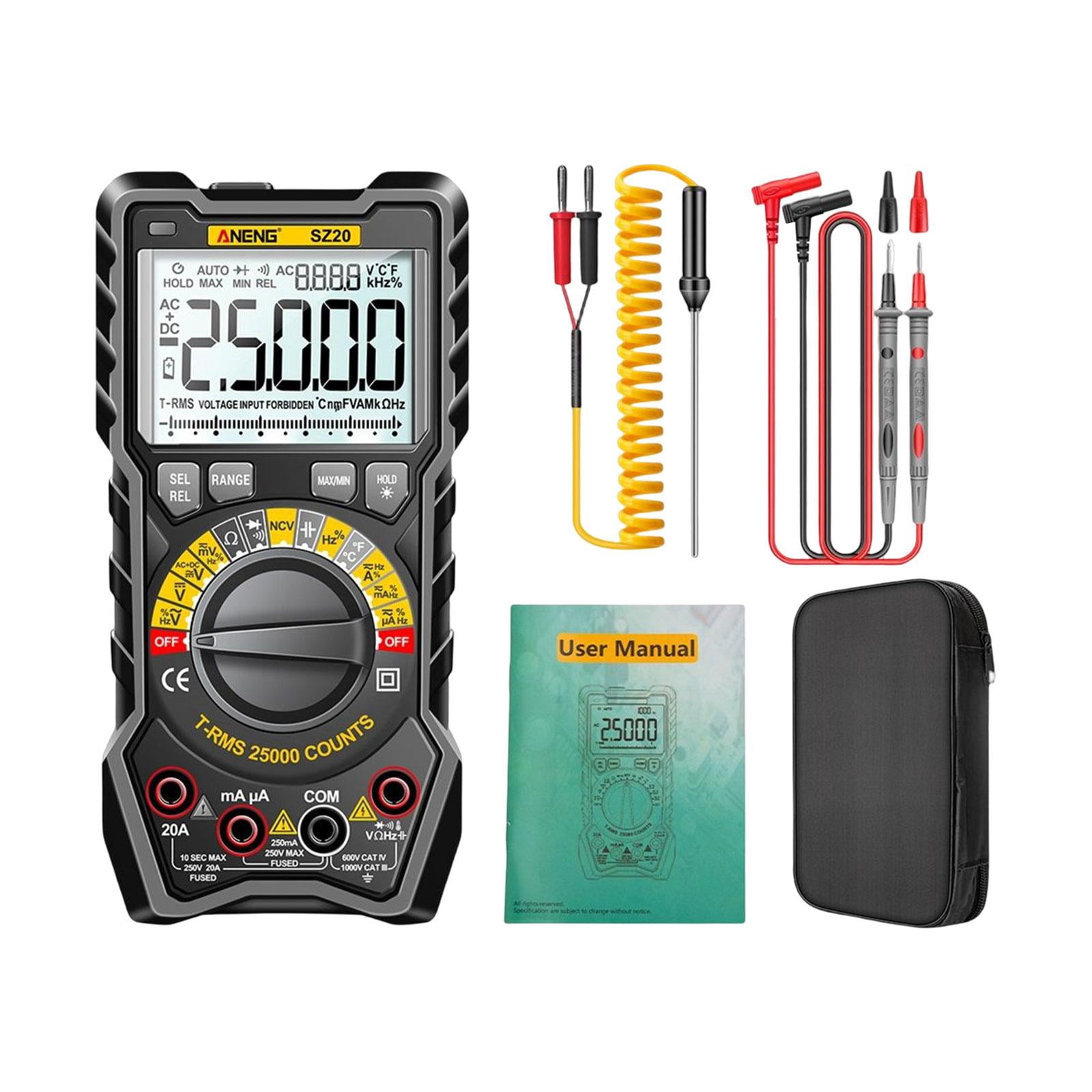 Digital Multimeter Bk Light Ncv Conttless Flashing Light Multifunctional Ohm Blk
