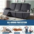 thumbnail image 3 of Recliner Couch Covers 3 Pieces, Stretch Sofa Covers for 3 Seat Reclining Couch, Polyester Fabric Recliner Covers Soft Washable Furniture Protector with Pockets (3 Seat, Charcoal Gray), 3 of 13