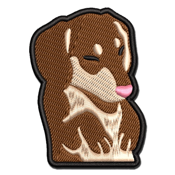 Sleeping Pocket Dachshund Puppy Dog Applique Multi-Color Embroidered Iron-On Patch - 2.5 Inch Small