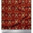 thumbnail image 1 of Soimoi Red Cotton Duck Fabric Heart Leaves Fabric Prints By Yard 42 Inch Wide, 1 of 3