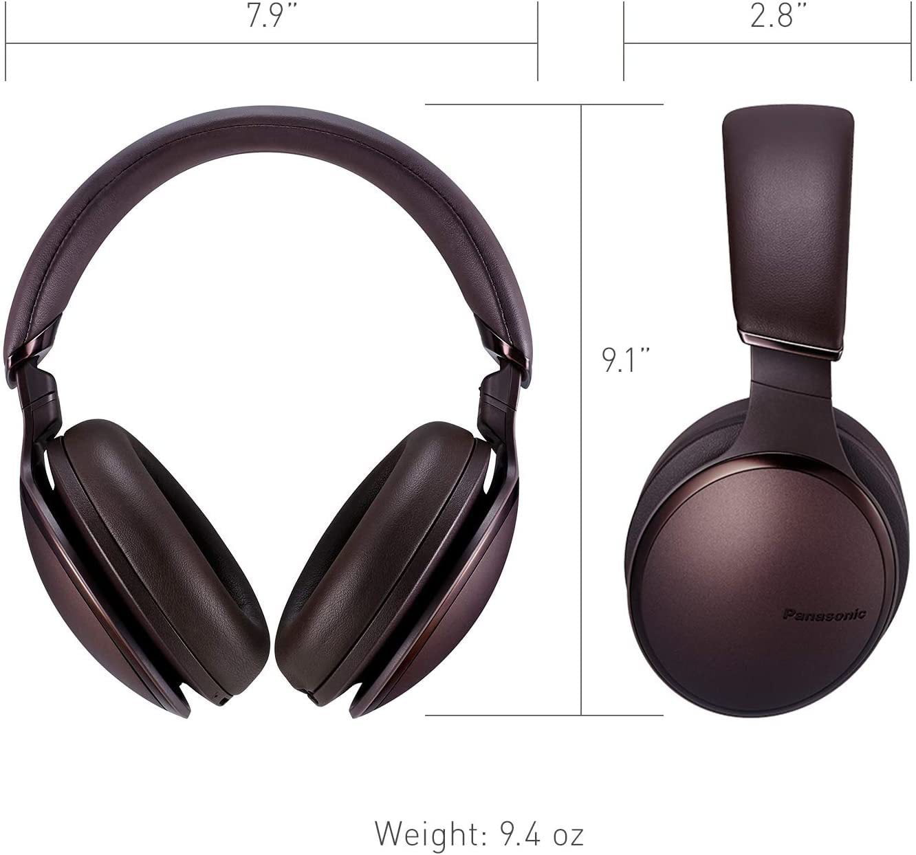 Panasonic RP-HD805N Noise-Canceling Wireless Over-Ear Headphones (Brown)