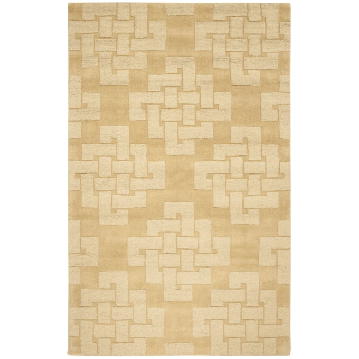 SAFAVIEH Martha Stewart Knot Geometric Wool Runner Rug, Rattan, 2'3" x 8'