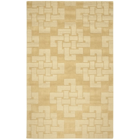 SAFAVIEH Martha Stewart Knot Geometric Wool Area Rug, Rattan, 5' x 8'