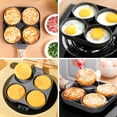 thumbnail image 2 of AMZYYDS sarten Antiadherente para huevos,sartens 4 huevos con Tapa de Vidrio,sart&eacute;n para huevoS,sarten para huevo de cuatro agujeros,sartens antiadherente para huevo(negro 4 agujeros), 2 of 7