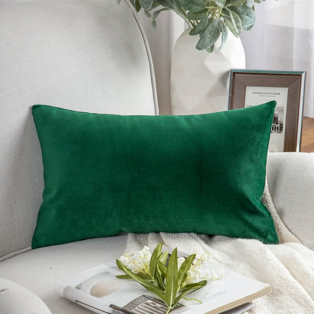 Phantoscope Soft Silky Velvet Series Decorative Throw Pillow, 12" x 20