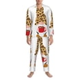 thumbnail image 3 of Naloa Christmas Gnomes In Leopard Men’s Pajamas Set - Long Sleeve Button Down Sleep Shirt and Pajama Bottoms Sleepwear Set-X-Large, 3 of 7