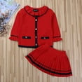 thumbnail image 3 of FOCUSNORM 2-piece Little Girls Dress Set Long Sleeve Top and Short Skirt, 3 of 9