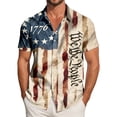 thumbnail image 2 of Linfrsh Mens 4th Of July Shirt Women Men Kids Patriotic American Flag Distressed T-Shirt(Beige,M), 2 of 6