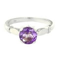 thumbnail image 3 of Galaxy Gold 14k Solid White Gold Solitaire Ring with 1.15 Carat Purple Natural Amethyst - Size 11, 3 of 4