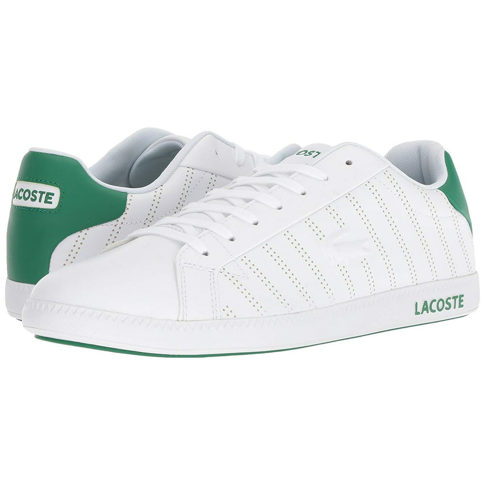 lacoste white and green sneakers