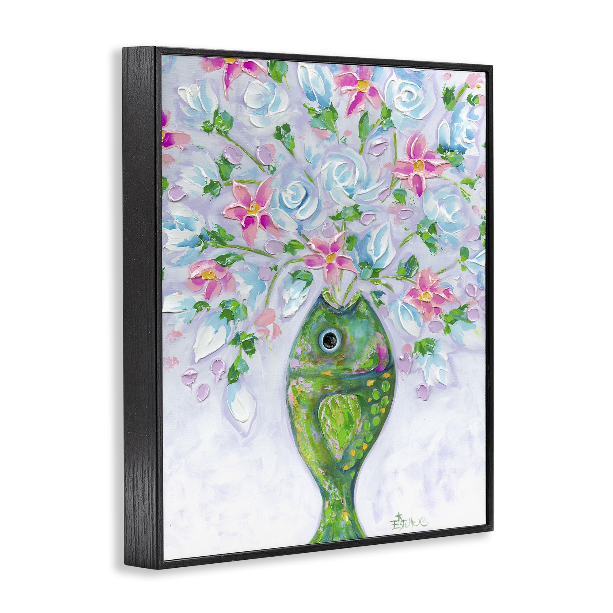 Stupell Industries Nautical Fish Bouquet Botanical & Floral Painting Black Framed Art Print Wall Art, 11 x 14