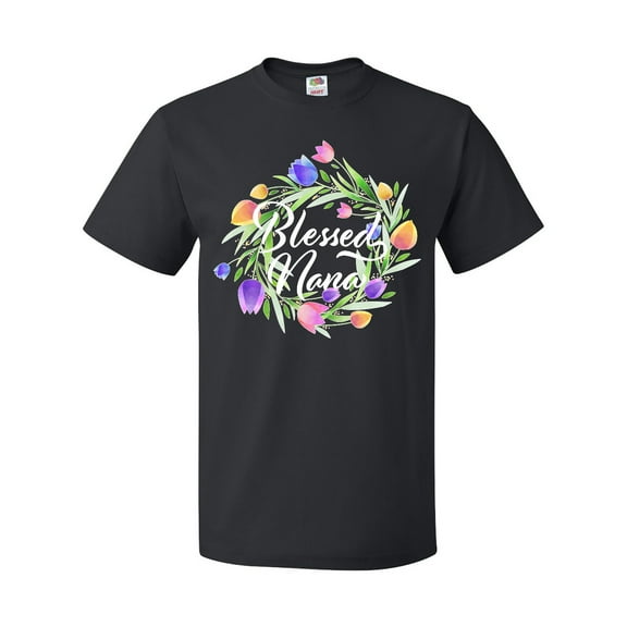 Inktastic Blessed Nana with Pastel Tulips T-Shirt