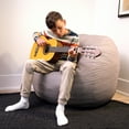 thumbnail image 6 of Big Joe Fuf 4Ft Foam Bean Bag Chair with Removable Cover for Kids, Teens, Fog Lenox, Durable Woven Polyester, 4 foot Large Reading and Gaming Seat, 6 of 9