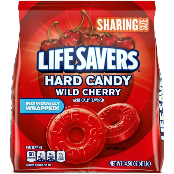 Life Savers Wild Cherry Hard Candy Individually Wrapped, Sharing Size