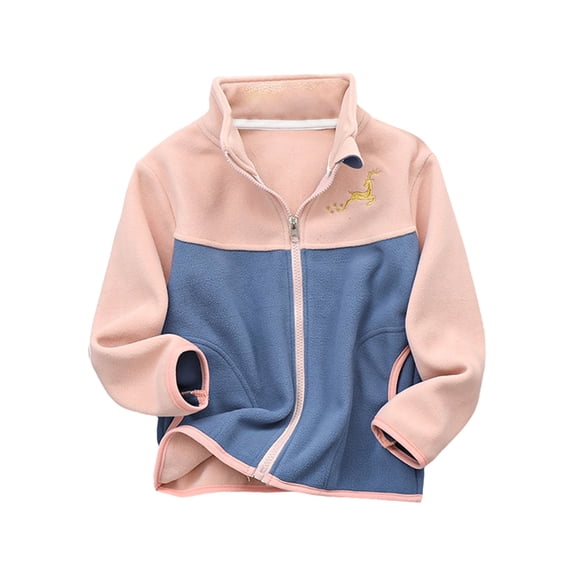 XXWXYD Toddler Spliced Plush Coat Hooded Zip Up Outerwear Stand Collar Heavyweight Warm Jacket For Boys Girls Ages 3–9 Years Spring And Winter Casual Outdoor Layered Clothing