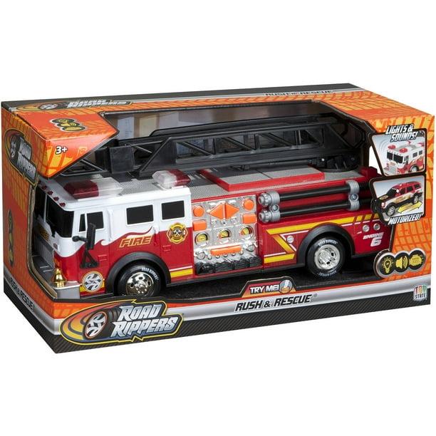 Road Rippers 14" Rush and Rescue Hook and Ladder Fire Truck Walmart
